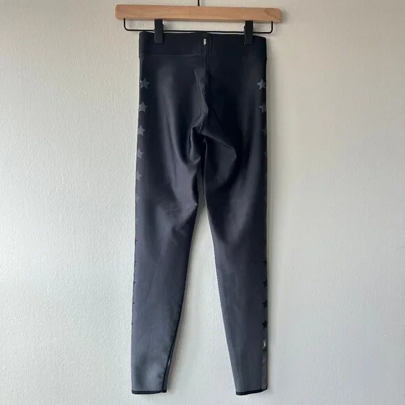 Ultracor COR Star Print Leggings XS Black High Rise Made in USA - Picture 3 of 9